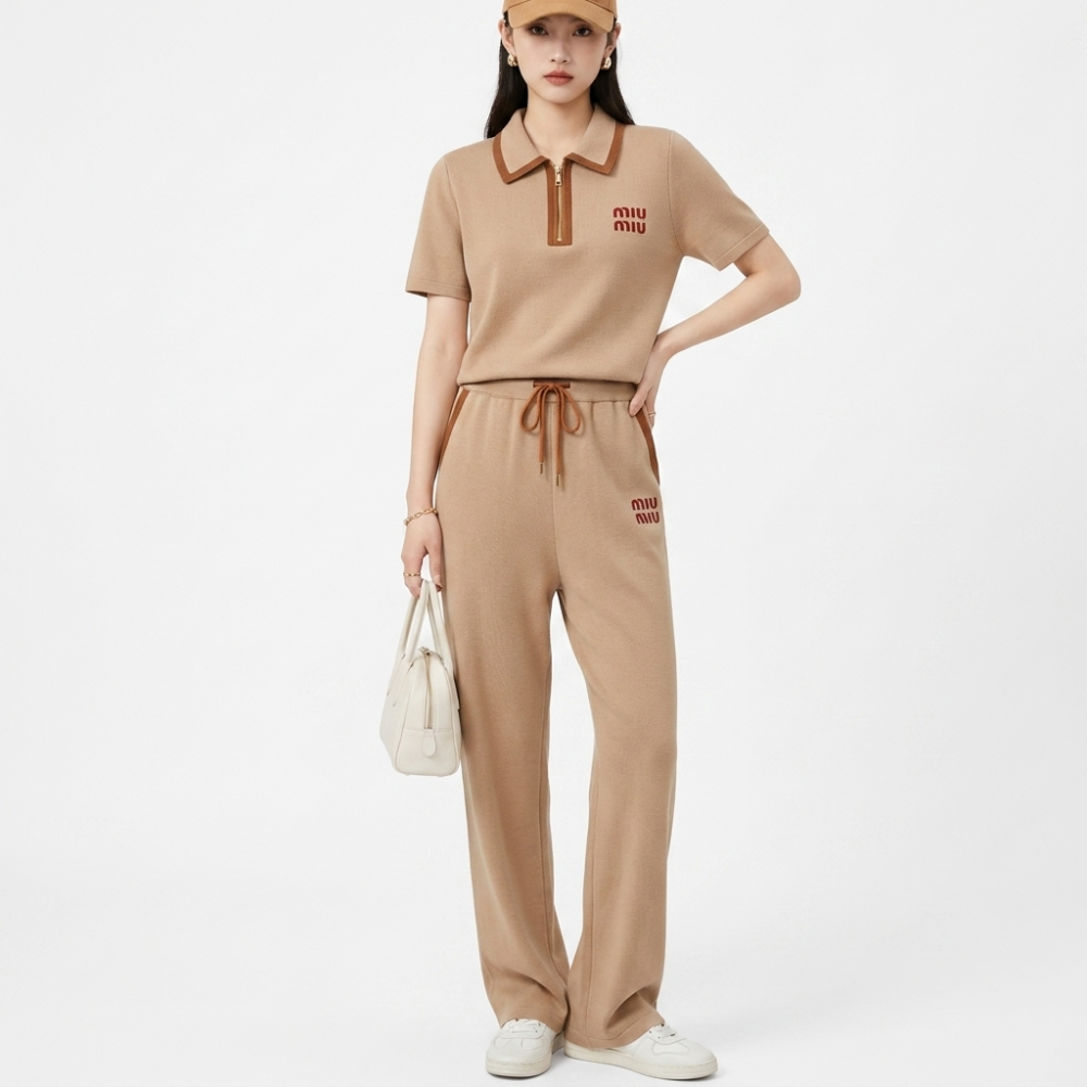 Miu Miu Brown Premium Cotton Co-ord Set