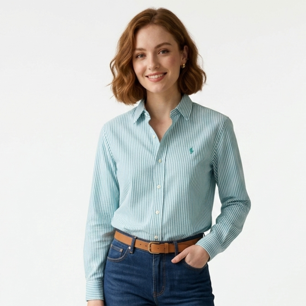 Ralph Lauren Green Premium Quality Women Shirt