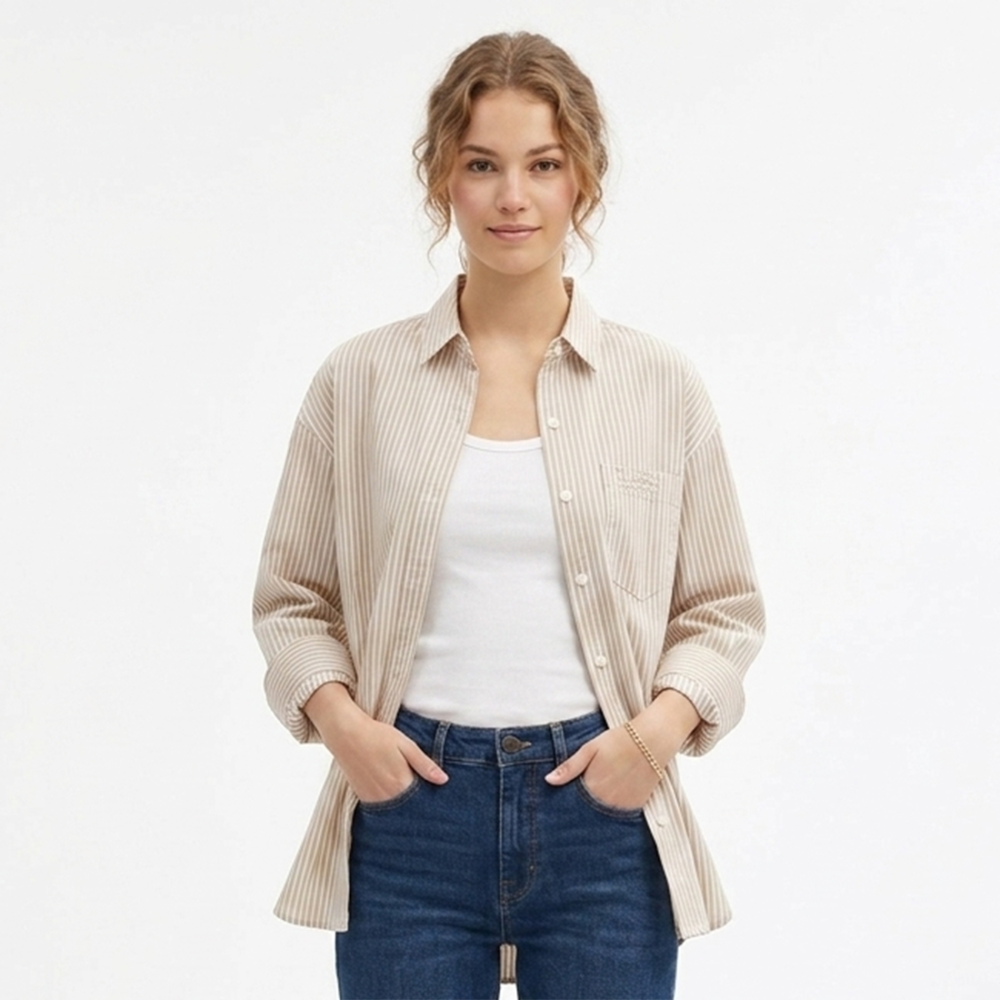 Coach Cream Premium Quality Women Shirt