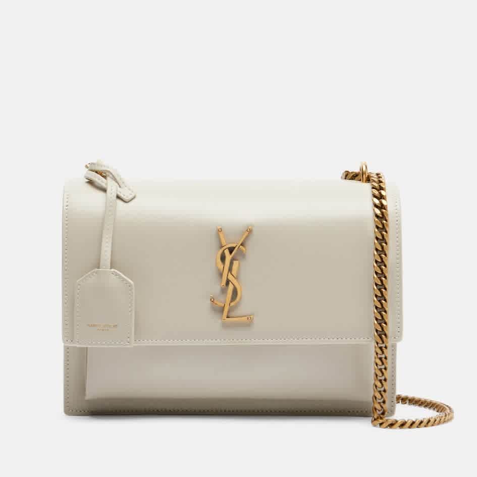Saint Laurent Sunset Top White Sling Bag