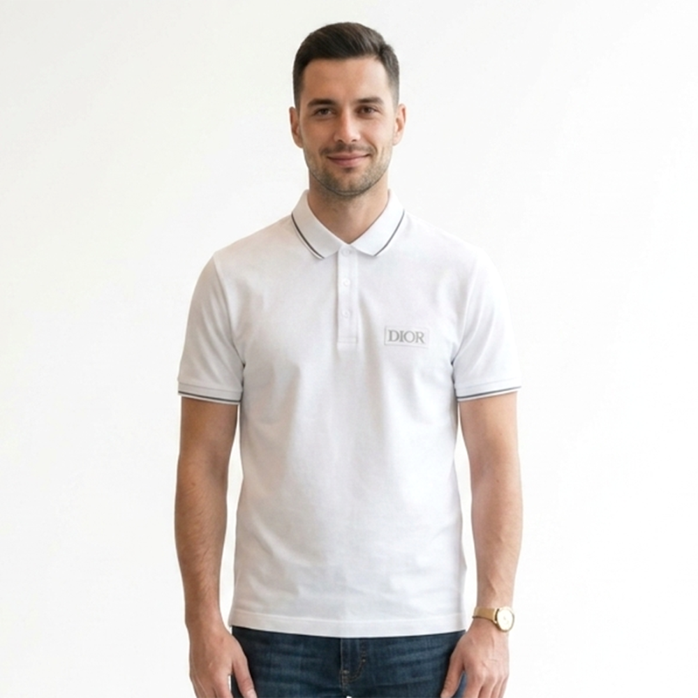 Dior White Premium Quality Polo T-Shirt