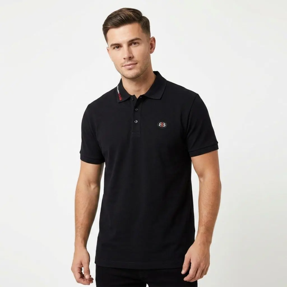 Balenciaga BB Logo Black Polo T-Shirt
