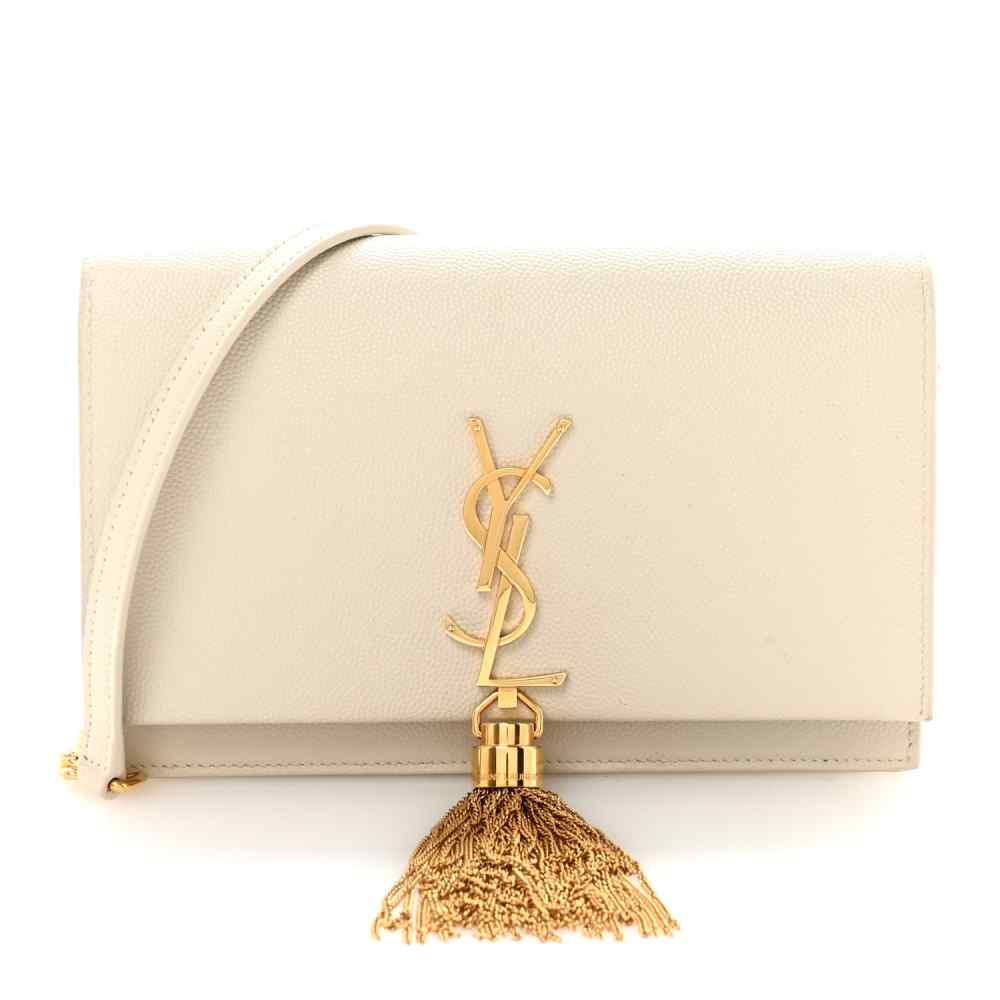 Saint Laurent Medium White Chain Sling Bag