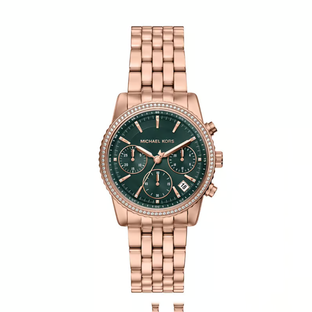 Michael Kors Bryant Rose Gold-Tone Chronograph Watch MK7600