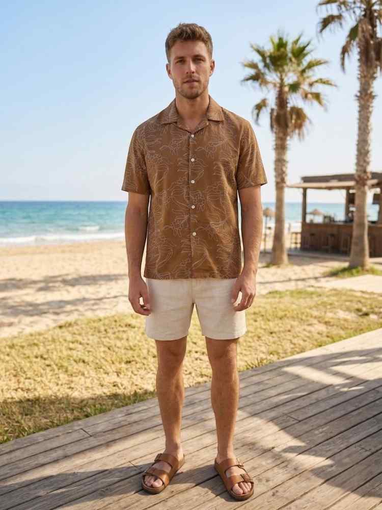 Loewe Brown Premium Quality Short Sleeve Shirt