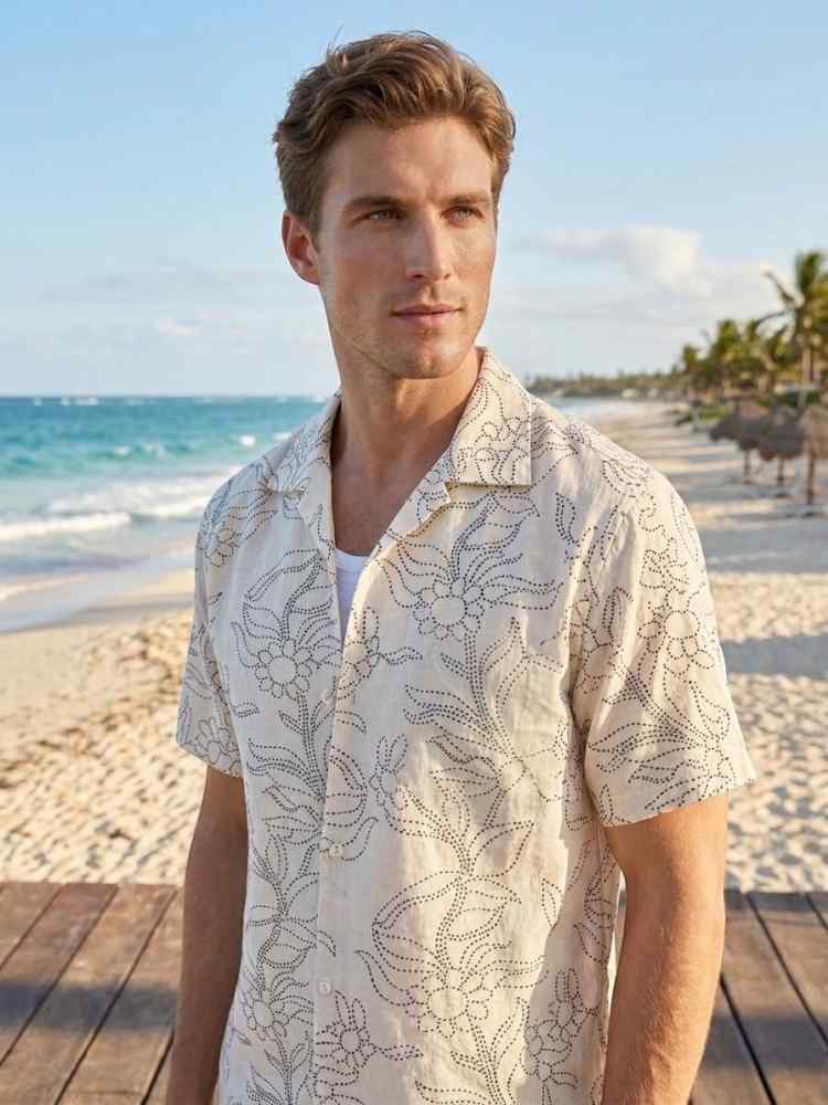 Loewe Cream Premium Quality Short Sleeve Shirt