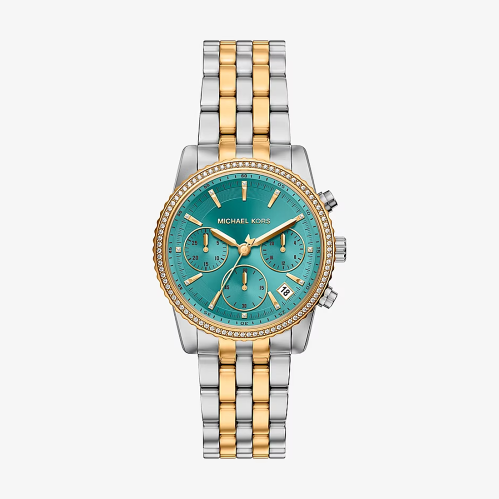 Michael Kors Bryant Pavé Two-Tone Chronograph Watch MK7582