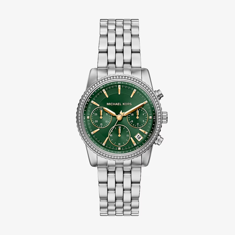 Michael Kors Bryant Pavé Silver-Tone Chronograph Watch MK7583