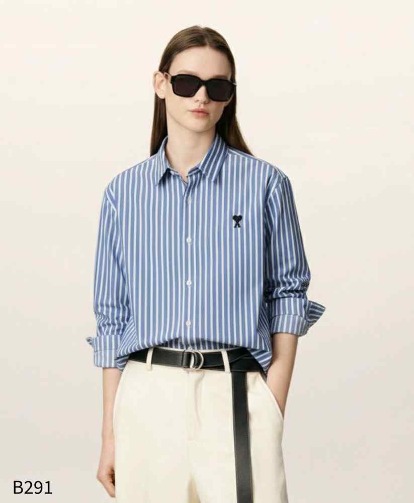 Ami Blue Striped Women Shirt