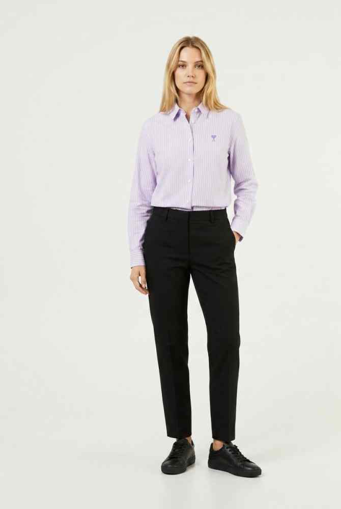 Ami Purple Striped Women Shirt