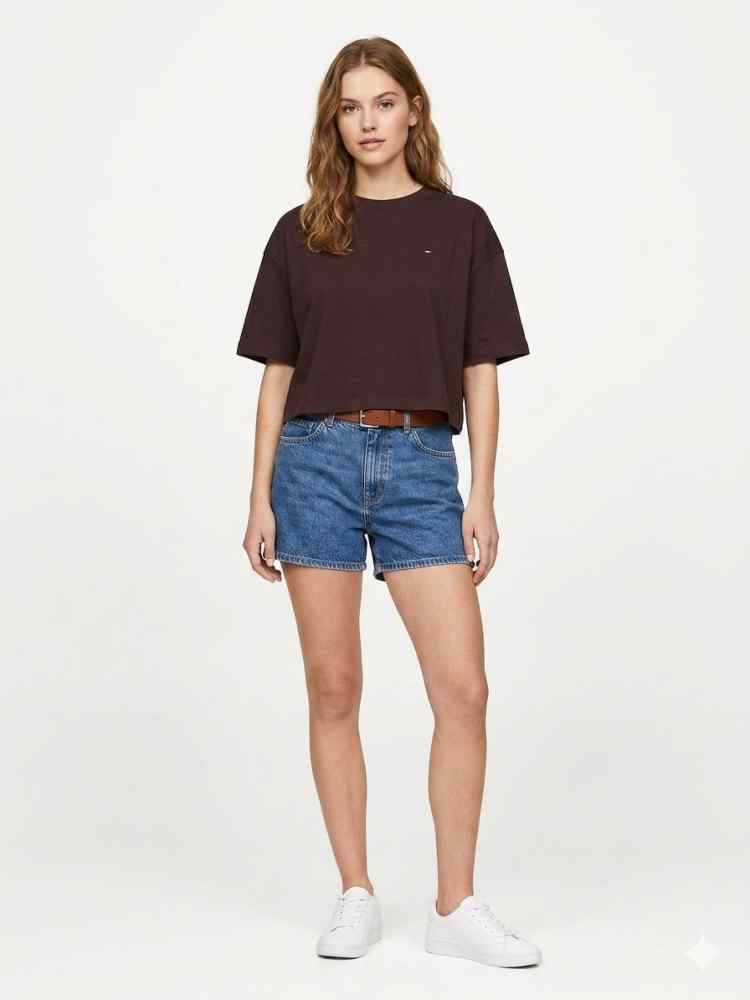 Tommy Hilfiger Brown Premium Quality Women T-shirt
