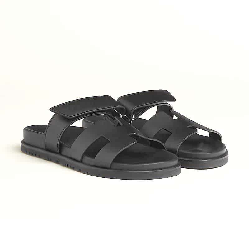 Hermes Cypre Black Flat Sandal