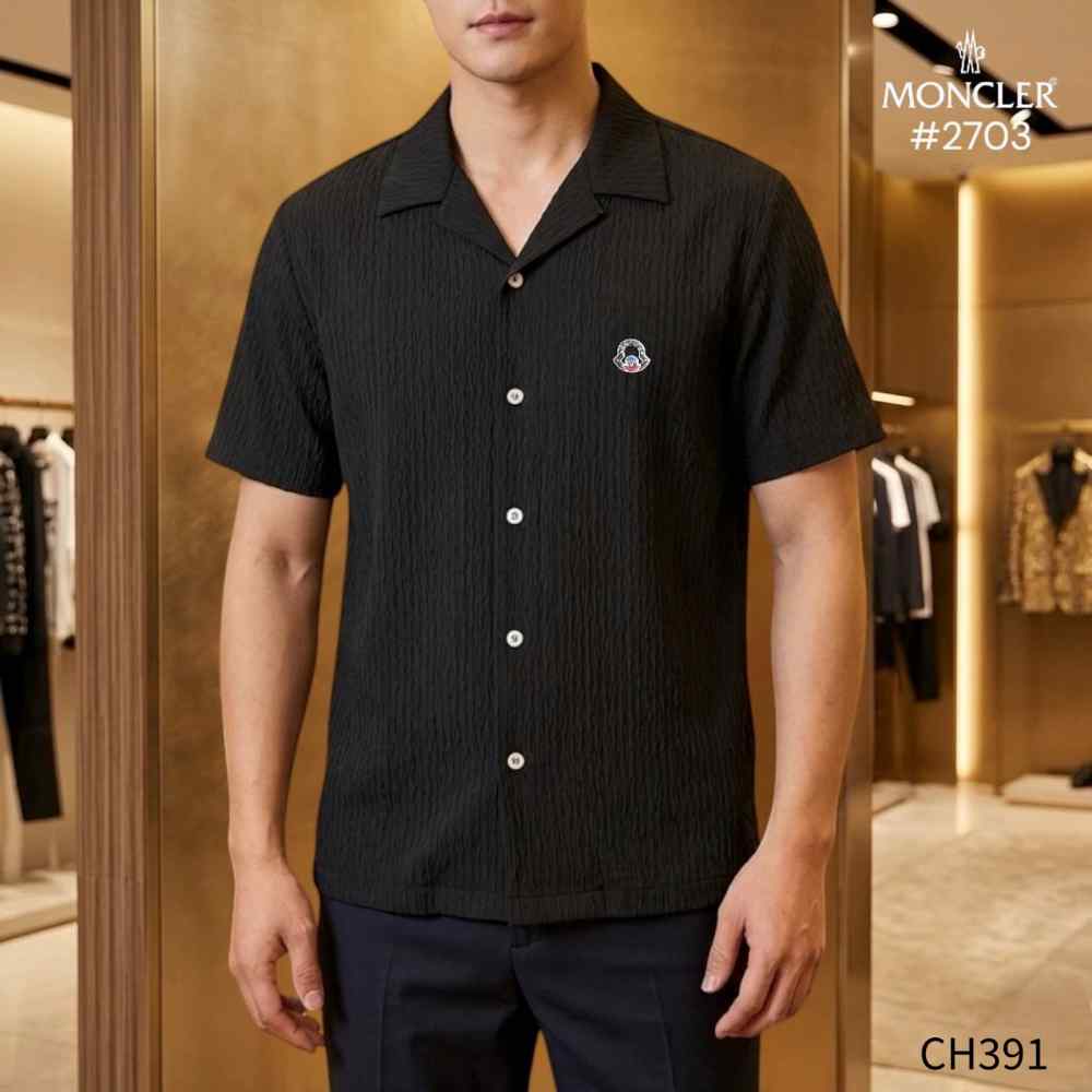 Moncler Black Premium Quality Short Sleeve Shirt