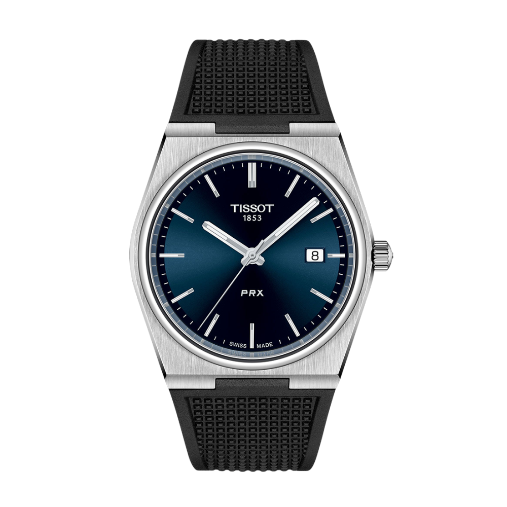 Tissot PRX Quartz Blue Dial , Black Rubber Strap Watch T137.410.17.041.00