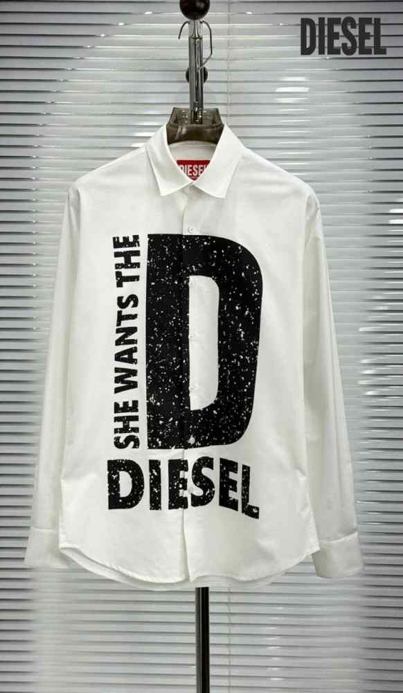 Diesel Embroidered White Premium Cotton Shirt