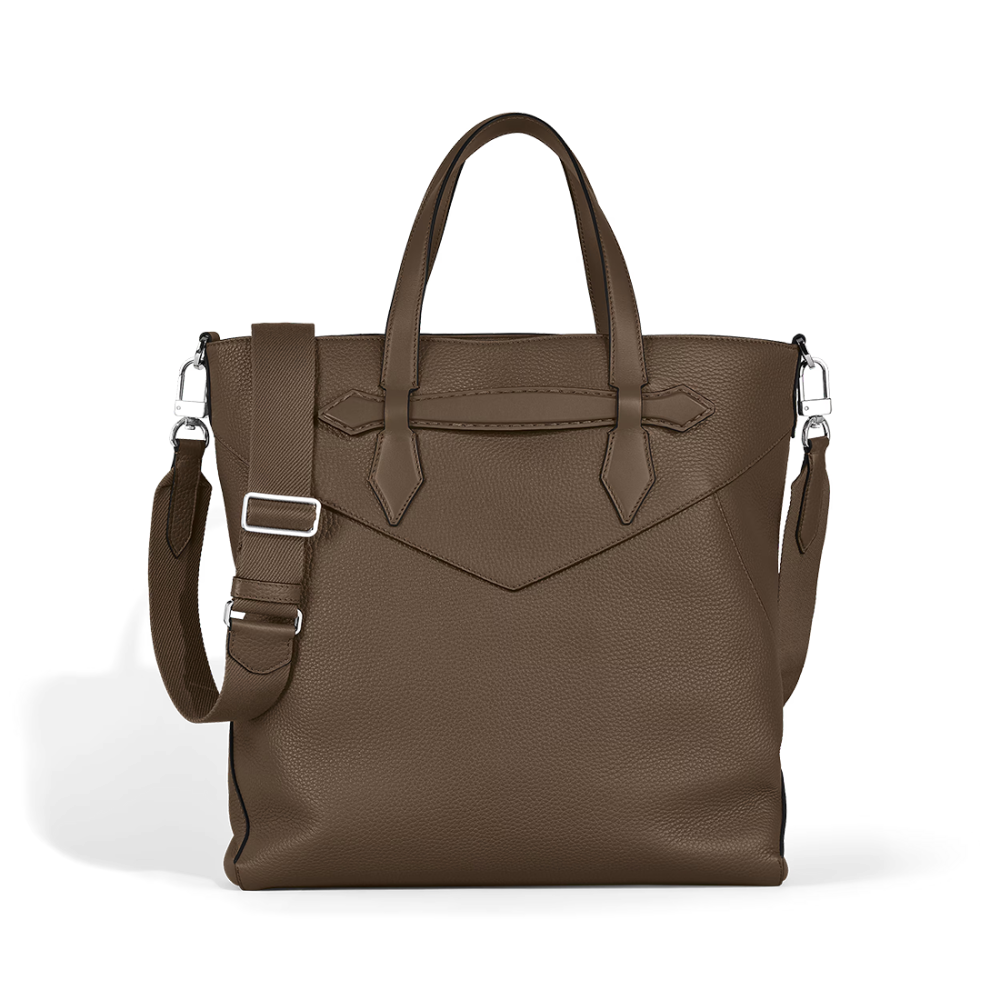 Montblanc Brown Leather Envelope Tote Bag
