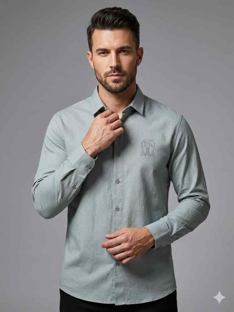 Brunnello Cucinelli Grey Premium Cotton Shirt