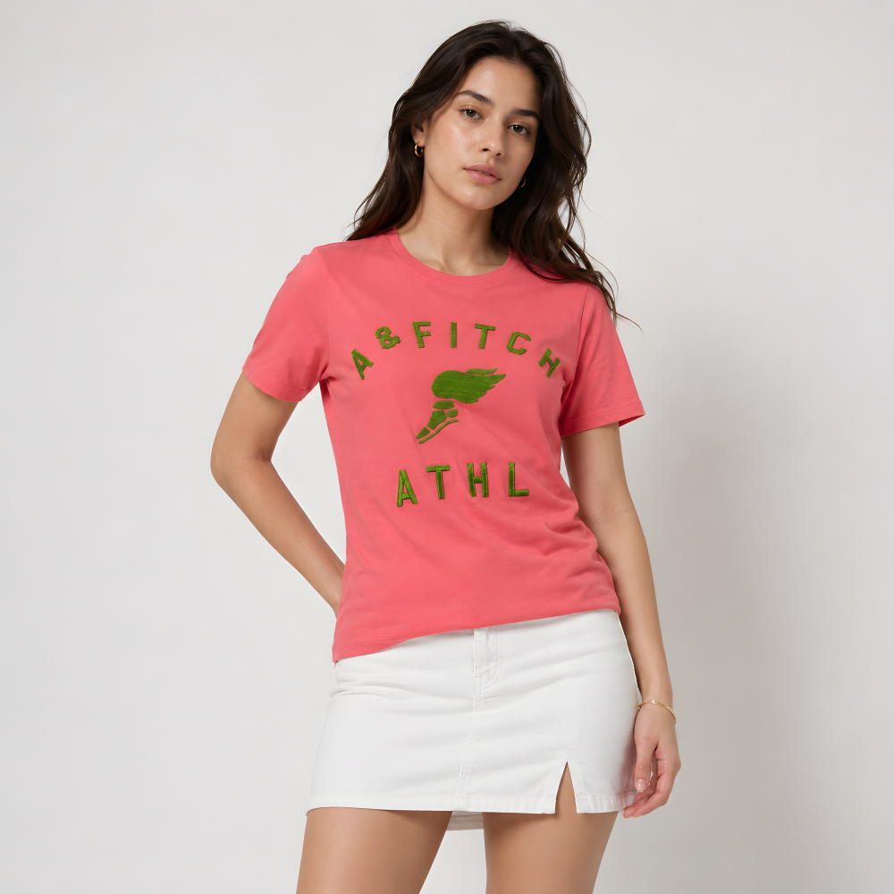 Abercrombie Pink Premium Quality Women T-shirt