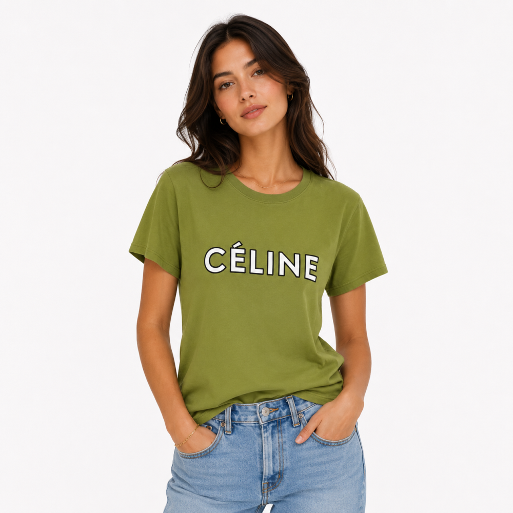 Celine Green Premium Quality Women T-shirt