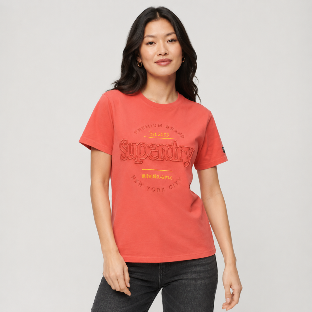 Superdry Pink Premium Quality Women T-shirt