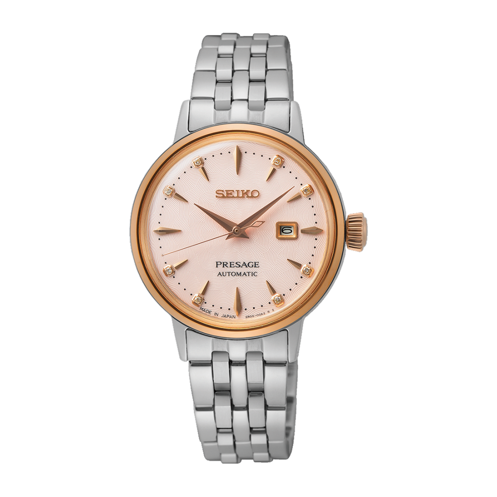 Seiko Presage Pink Lady Diamond Twist Cocktail Time Watch SRE012J1