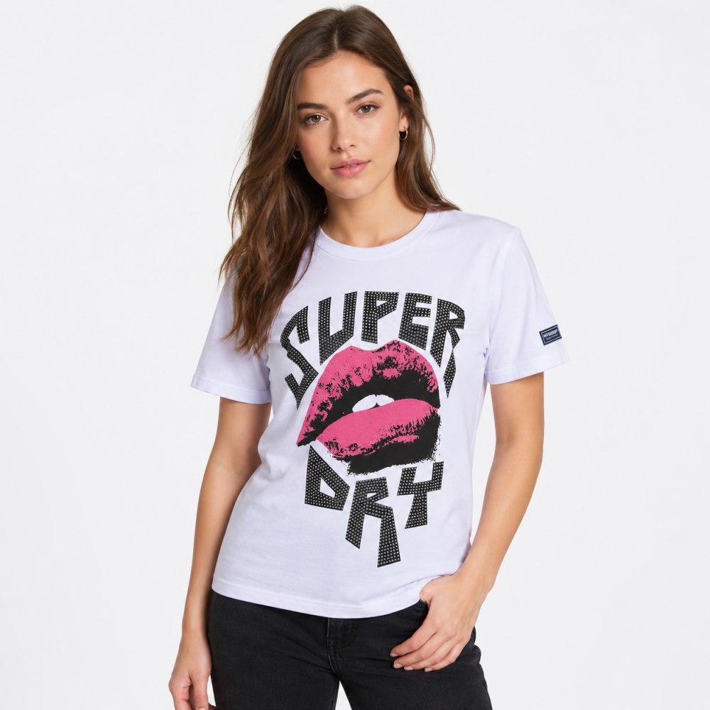 Superdry Sky Blue Premium Quality Women T-shirt