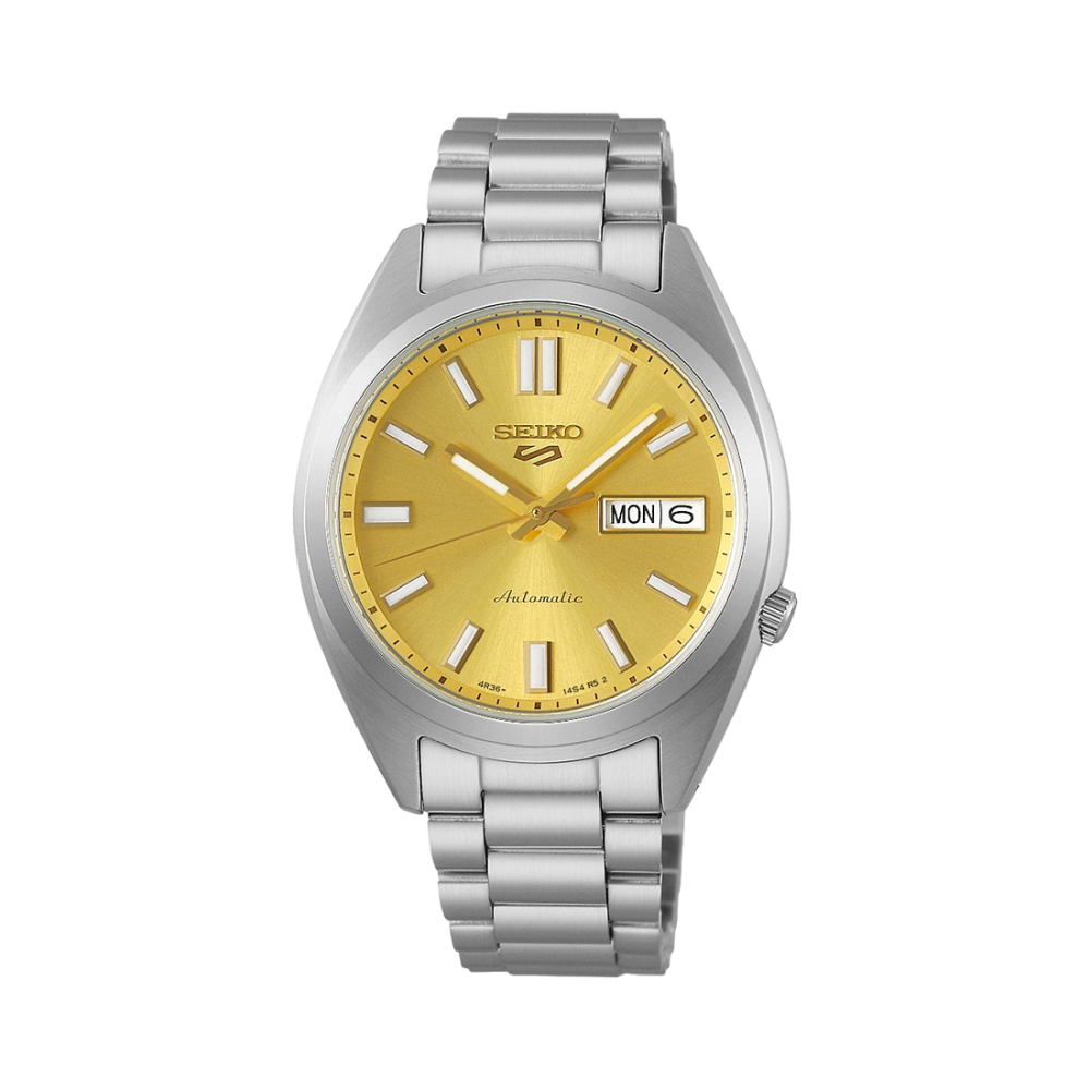 Seiko 5 Sports SNXS "Gold Cufflinks" Yellow Gold Mens Watch SRPL59K1