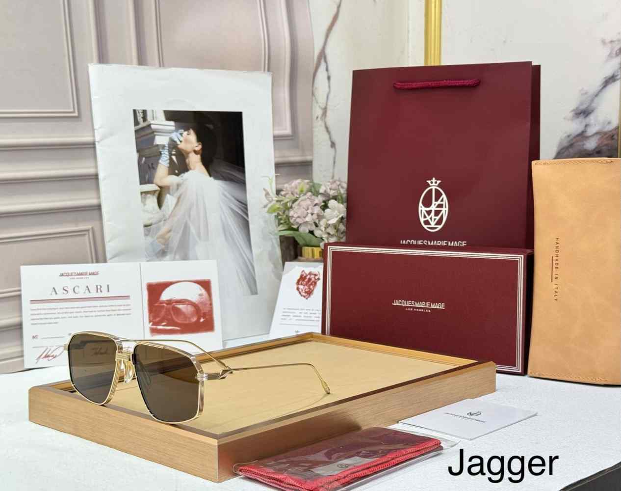 Jacques Marie Mage Brown Luxury Sunglasses