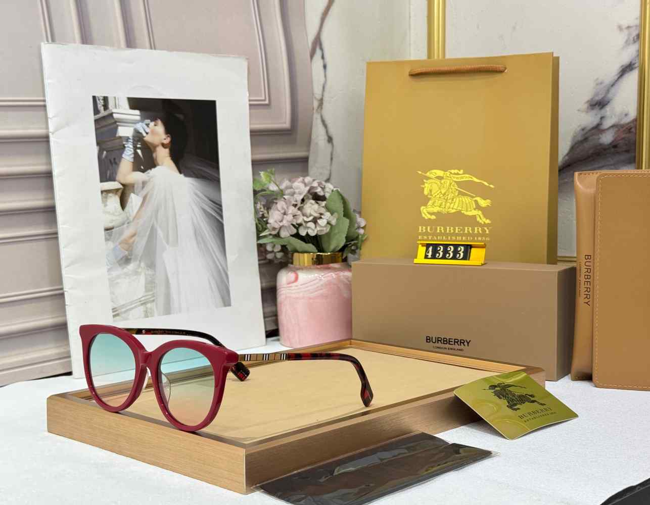 Burberry Red Premium Luxury Sunglasses