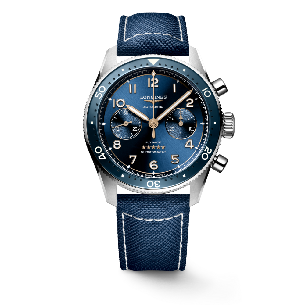 Longines Spirit Flyback 42 mm, Blue Dial, Blue Strap Automatic Watch, L3.821.4.93.2