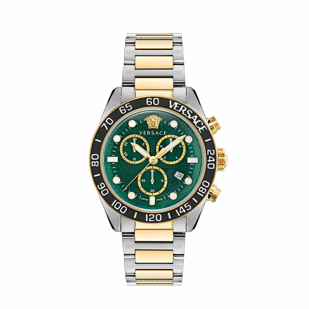 Versace Greca Dome Chronograph Men's Two-Tone Watch VE6K00423