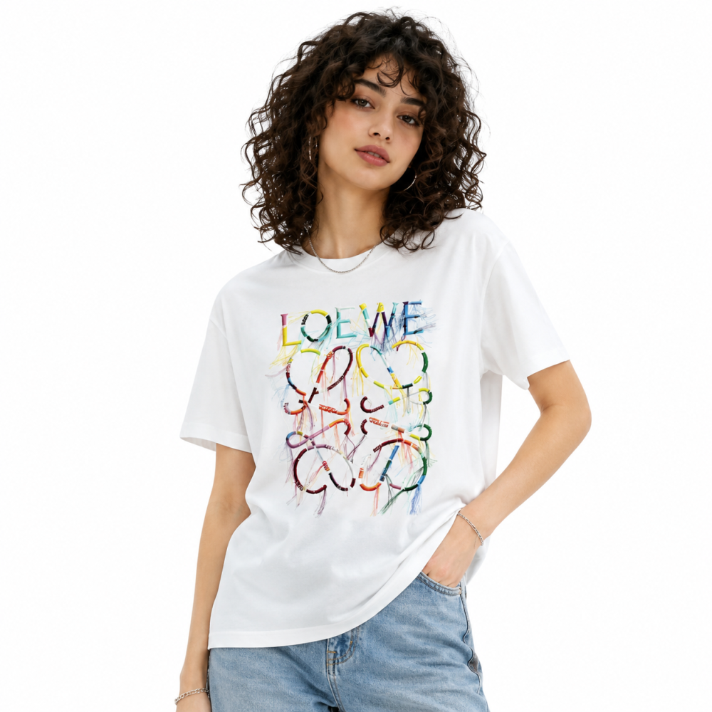 Loewe Anagram Logo White Premium Quality T-Shirt