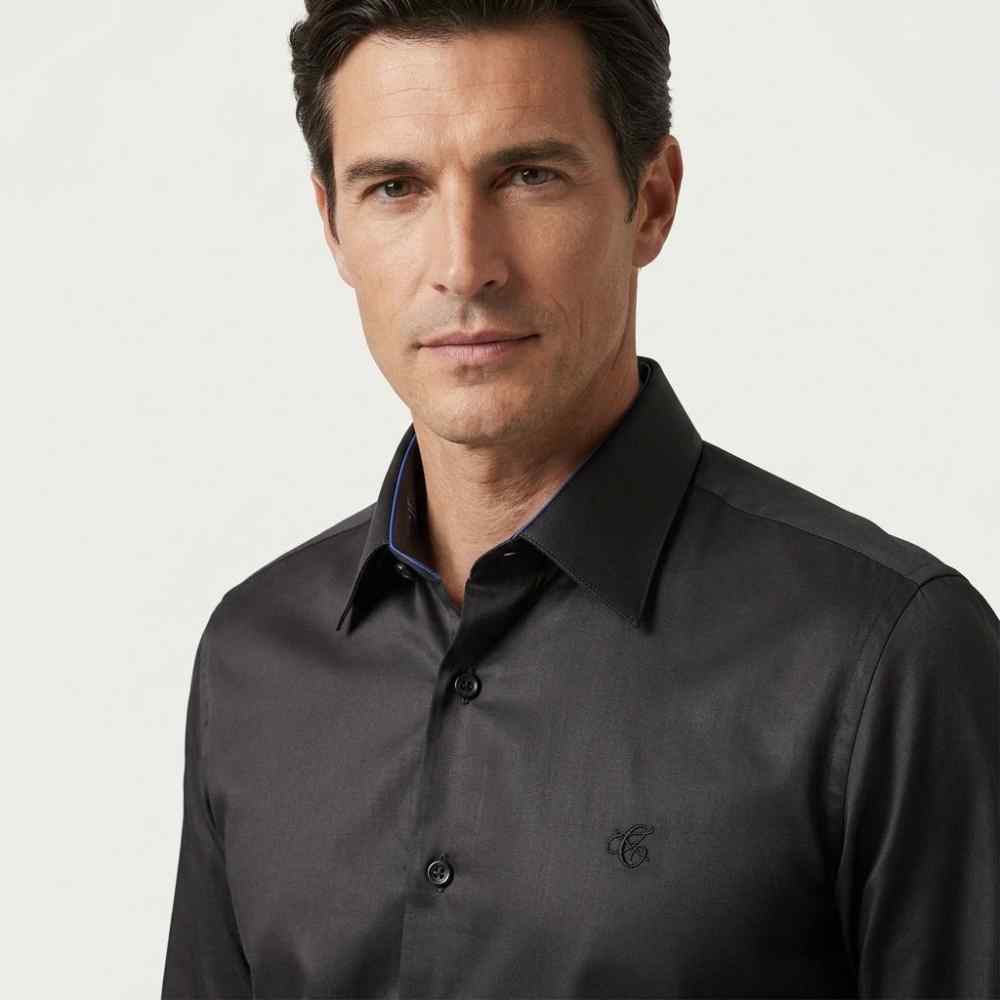Canali Black Premium Cotton Shirt
