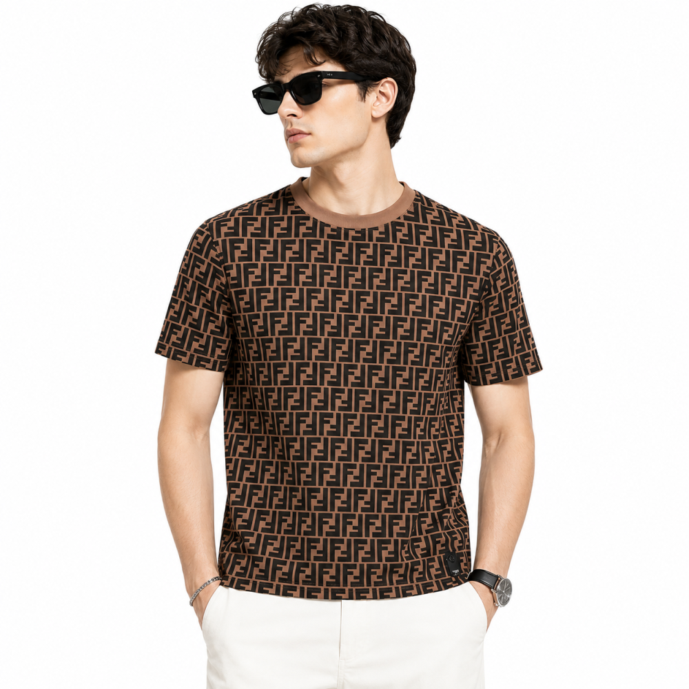 Fendi Monogram-Print Cotton T-Shirt