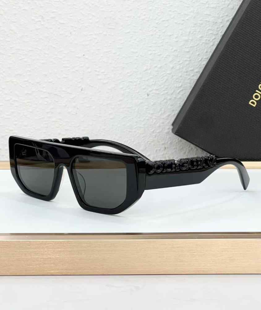 Dolce & Gabbana DG Logo Rectangular Black Sunglasses DG 6203