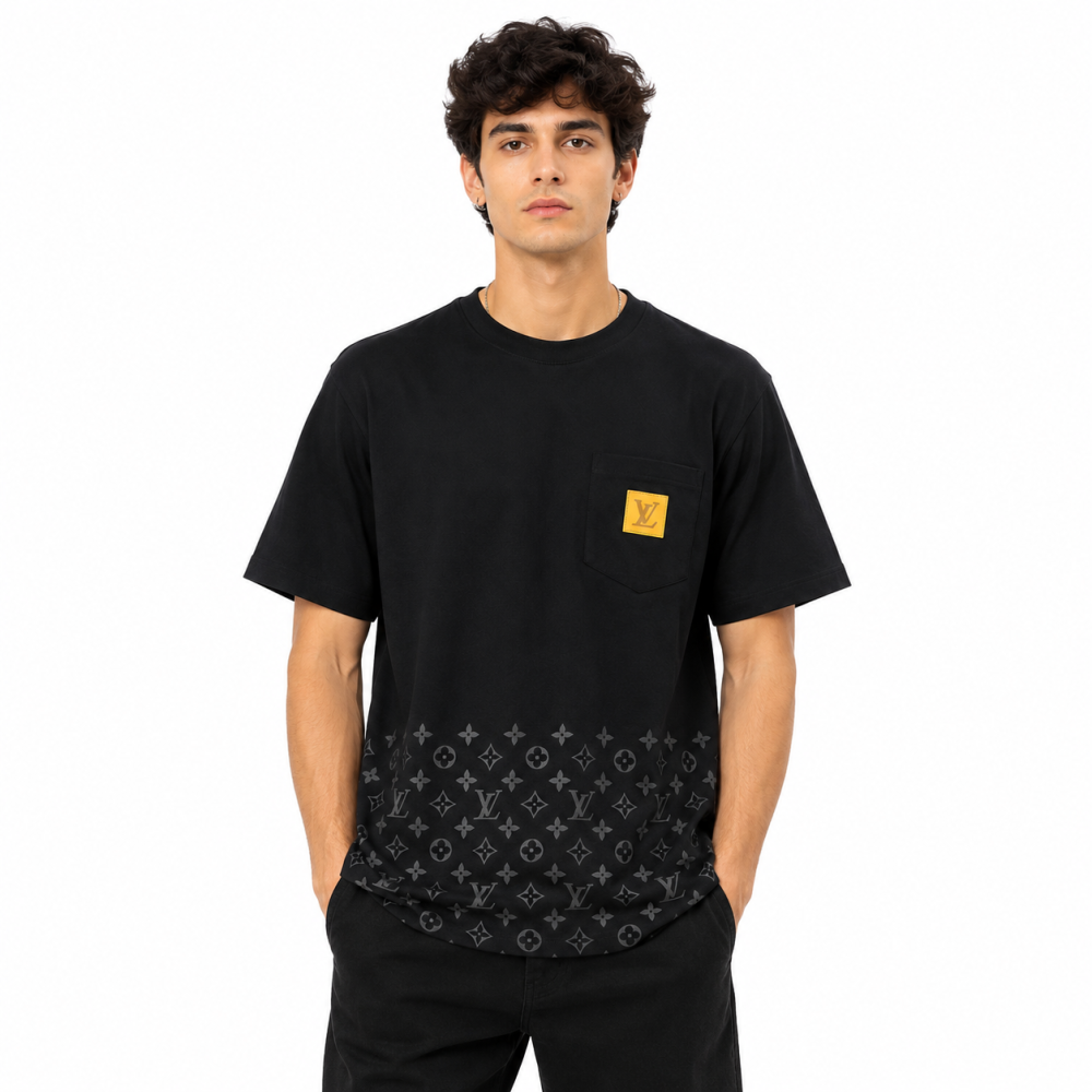 Louis Vuitton Black Embroidered Monogram T-Shirt