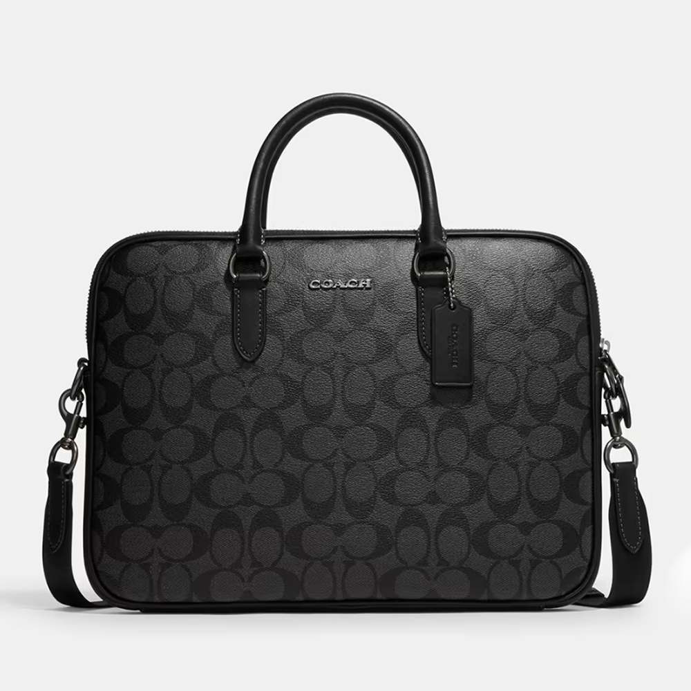 Coach Liam Compact in Signature Canvas Laptop Bag