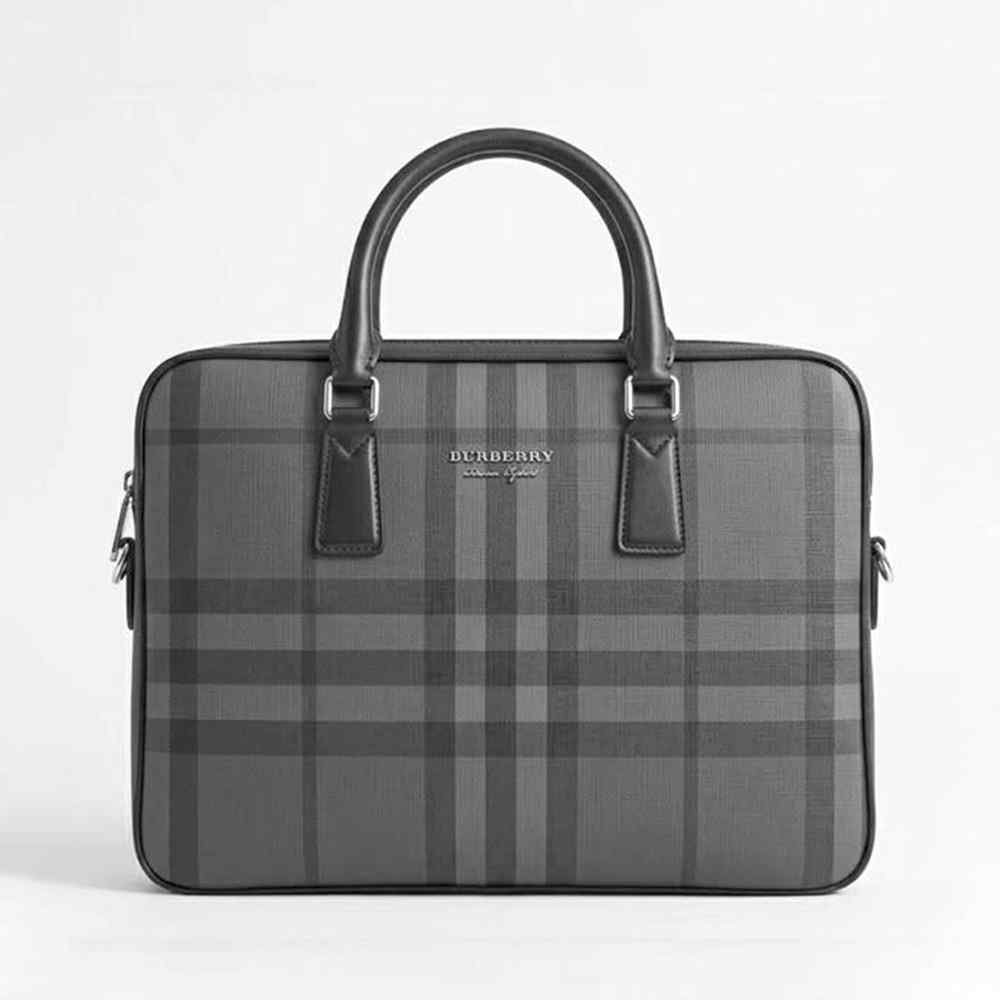 Burberry Ainsworth Grey Check Briefcase