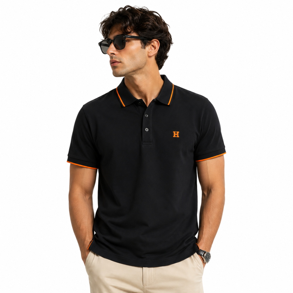 Hermès H Logo Black Polo T-shirt