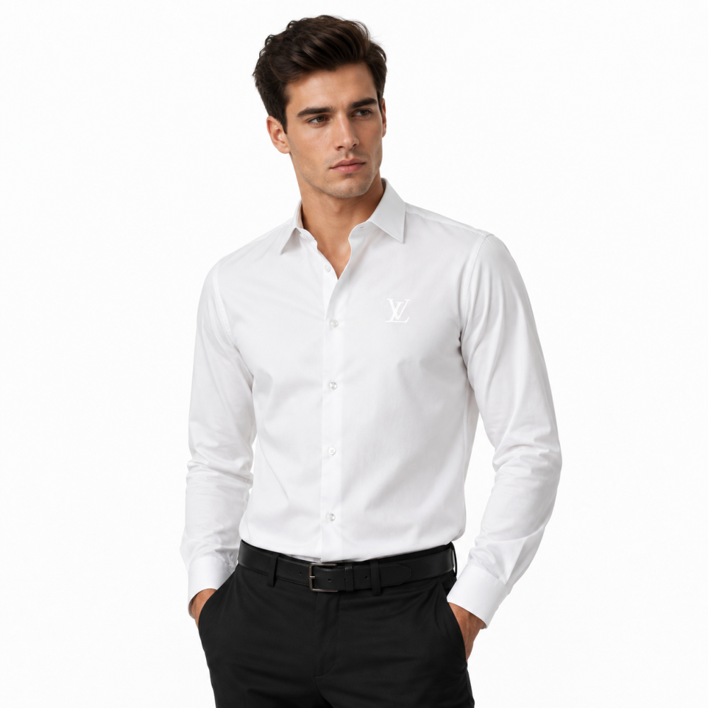 Louis Vuitton Logo Print White Premium Shirt