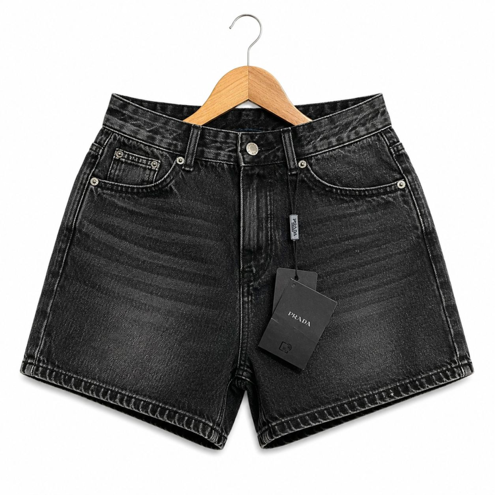 Prada Black Denim Shorts