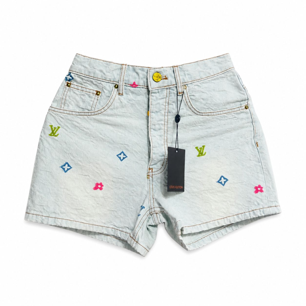 Louis Vuitton x Tyler Embroidered Monogram Denim Shorts