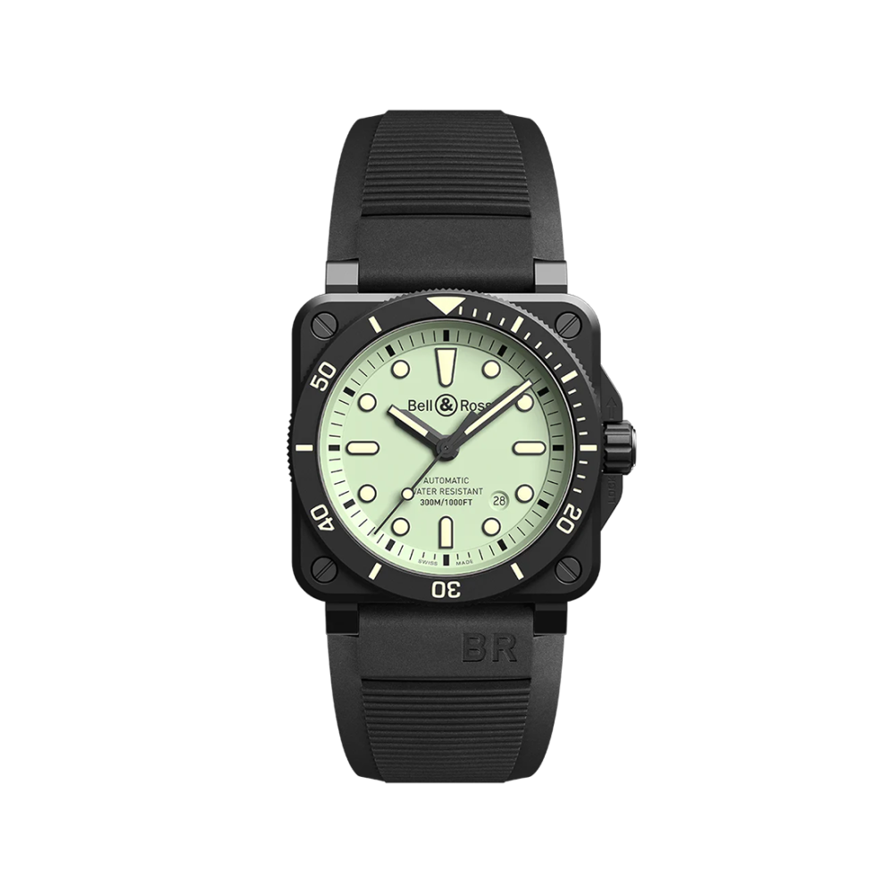 Bell & Ross BR 03-92 Diver Full Lum 42 mm Black Ceramic Limited Edition Watch BR0392-D-C5-CE/SRB