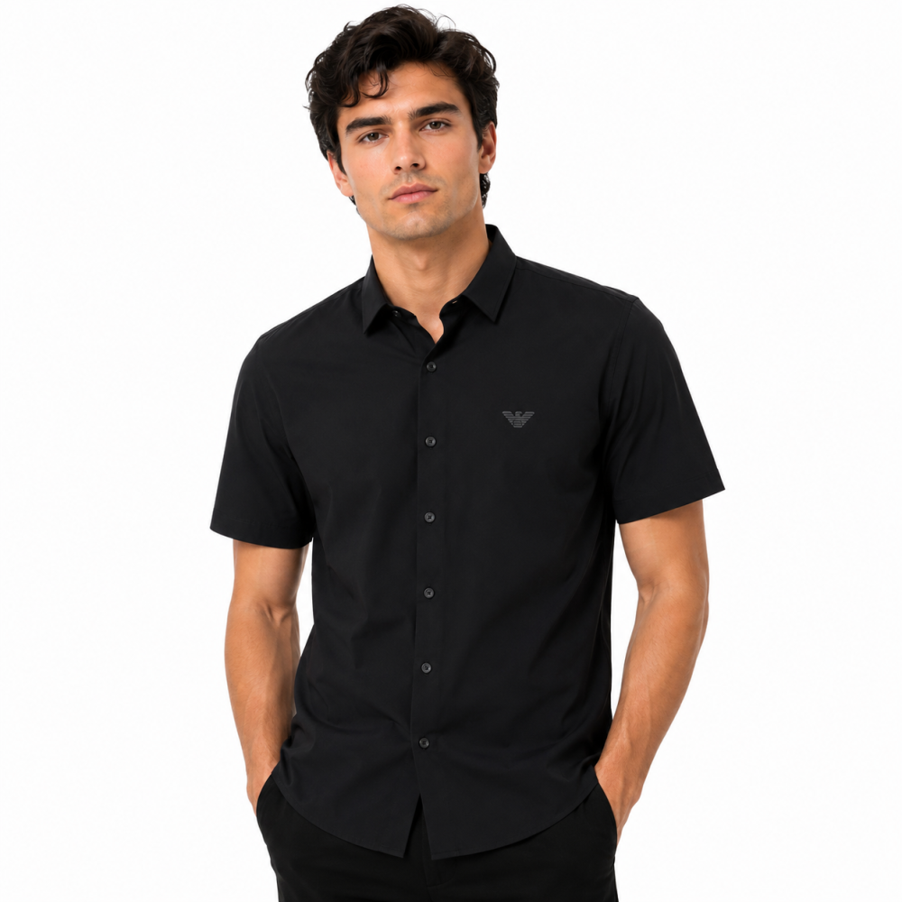 Emporio Armani Black Premium Quality Short Sleeve Shirt