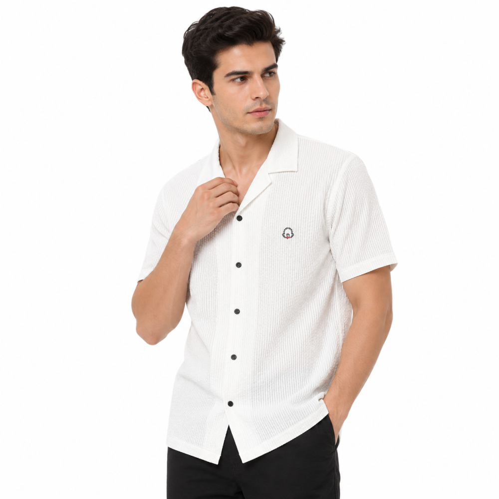 Moncler White Premium Quality Short Sleeve Shirt