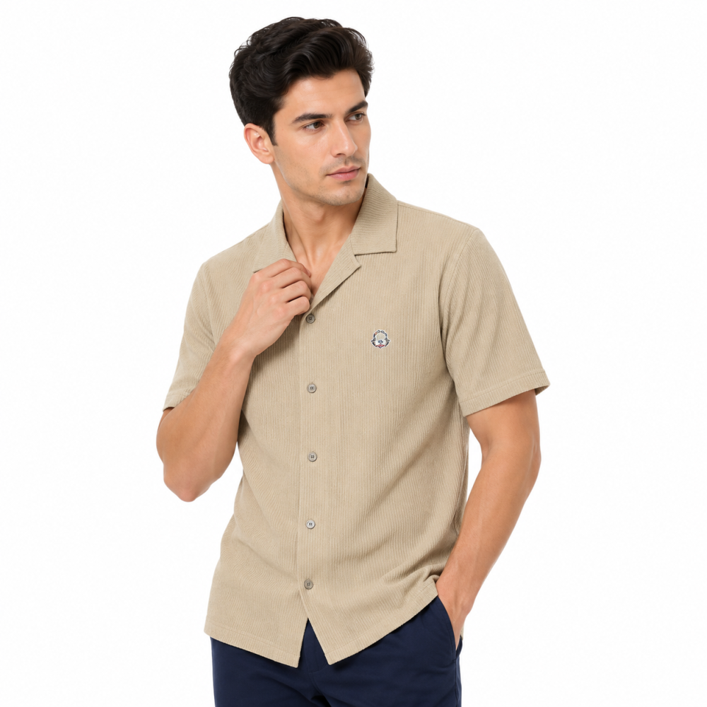 Moncler Brown Premium Quality Short Sleeve Shirt