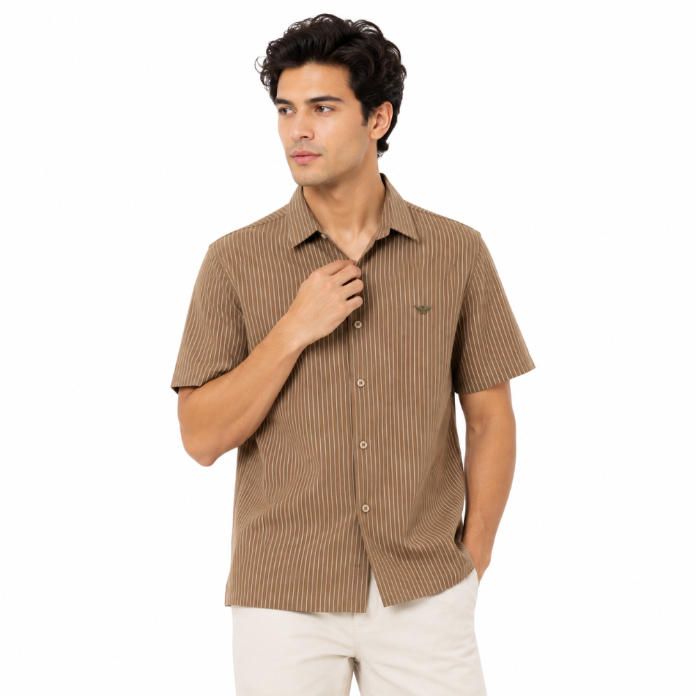 Emporio Armani Brown Premium Quality Short Sleeve Shirt