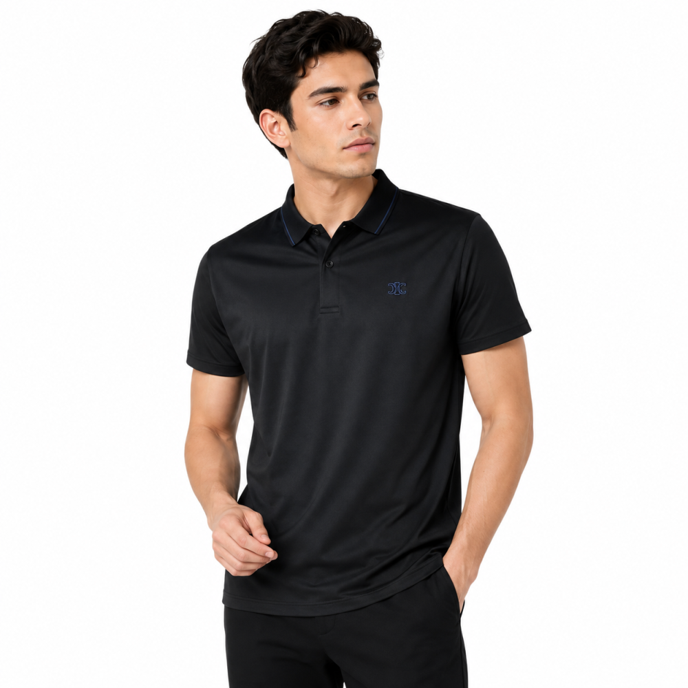 Celine Embossed logo Black Premium Polo T-shirt
