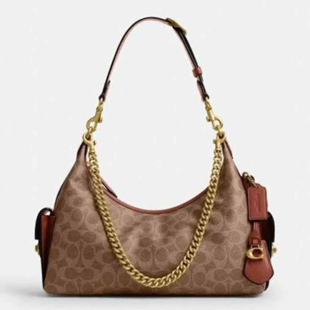 Coach Coated Canvas Signature Pocket Juliet Bag