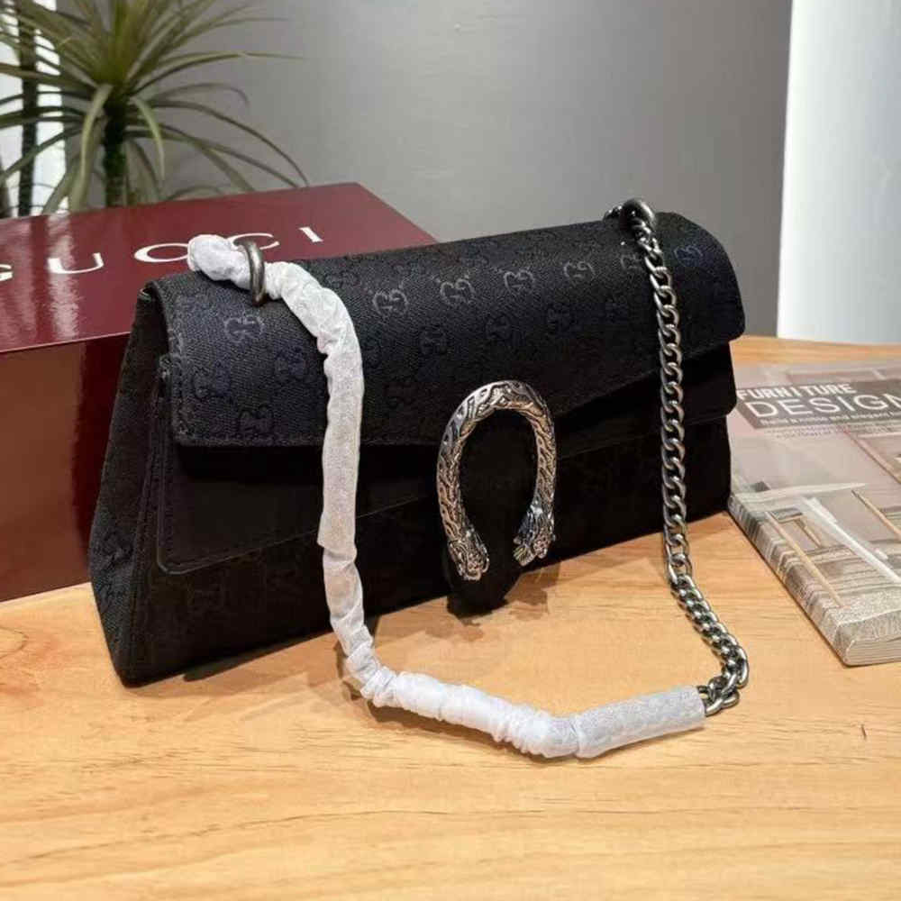 Gucci Dionysus GG Canvas Black Shoulder Bag